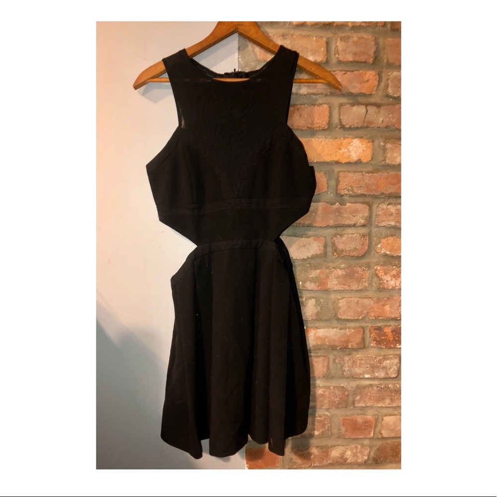 Three Floor Brand Black Dress w/ Cut Out Sides